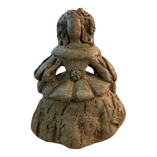 Folk Art Figurine of Woman in Dress For Sale