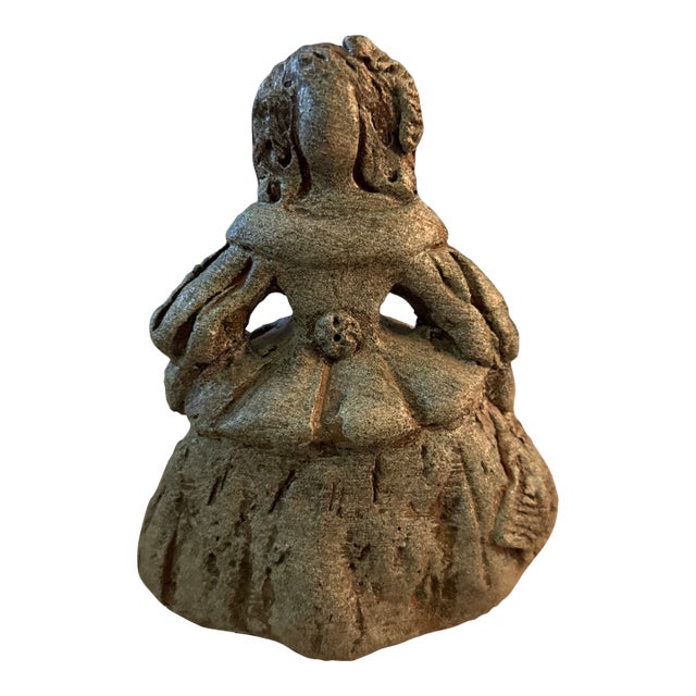 Folk Art Figurine of Woman in Dress For Sale