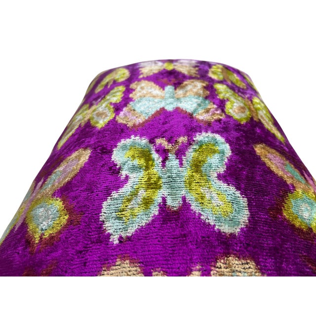 Handmade Velvet Silk IKAT cushion cover with Butterfly design and purple color. It can be a perfect gift for animal...