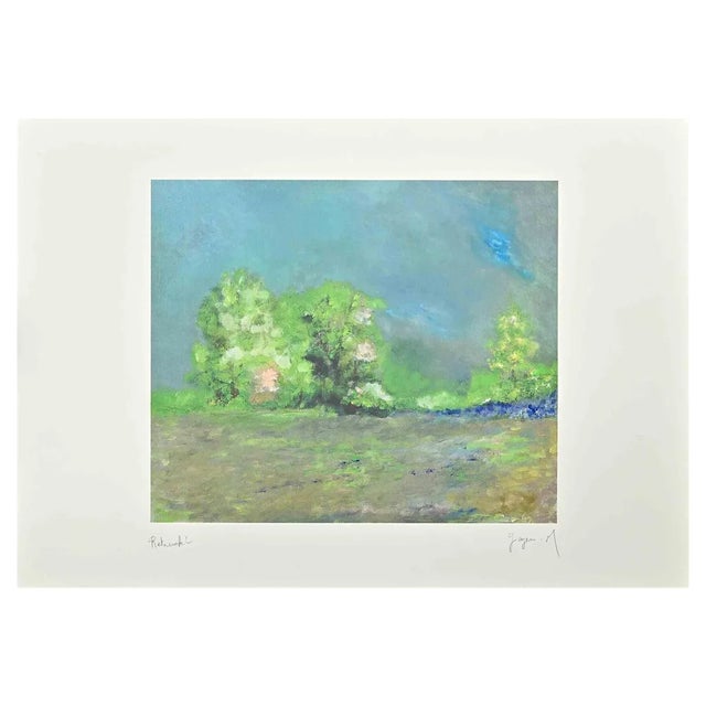 Martine Goeyens, Landscape, Lithograph, 1990s For Sale