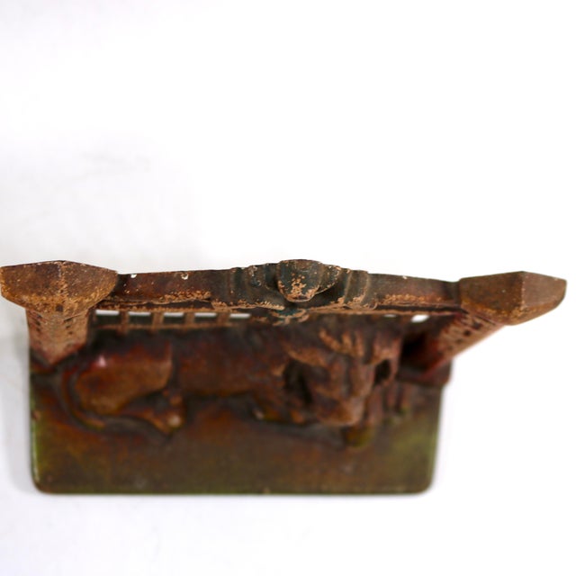 Antique Gaurdian Lion Painted Cast Iron Bookends-a Pair For Sale - Image 10 of 13