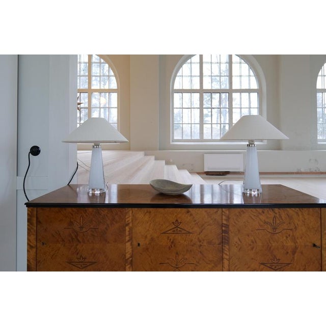 Orrefors Mid-Century Table Lamps attributed to Carl Fagerlund for Orrefors Sweden RD, 1960s, Set of 2 For Sale - Image 4 of 18