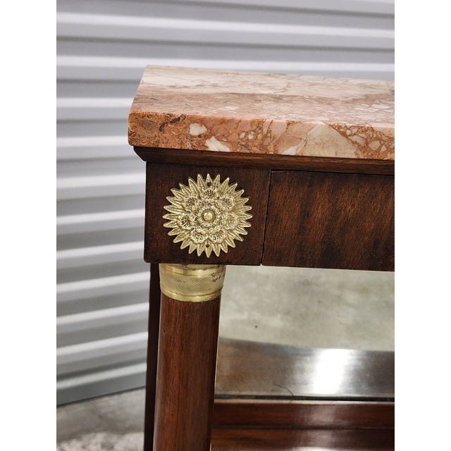 Antique Empire Style Console Table With Marble Top For Sale - Image 12 of 12