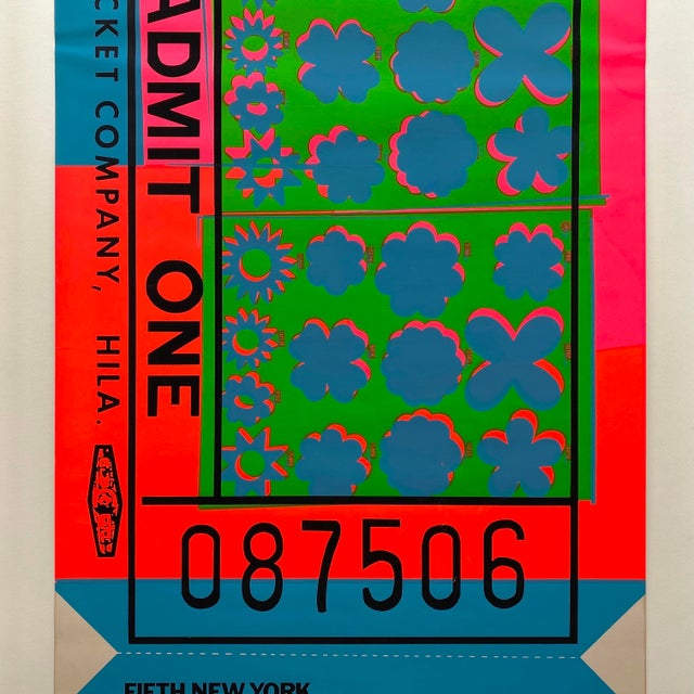 Hot Pink Andy Warhol Vintage 1967 Mid Century Modern Silkscreen Print " Fifth New York Film Festival " Framed Extra Large Iconic Pop Art Poster For Sale - Image 8 of 18