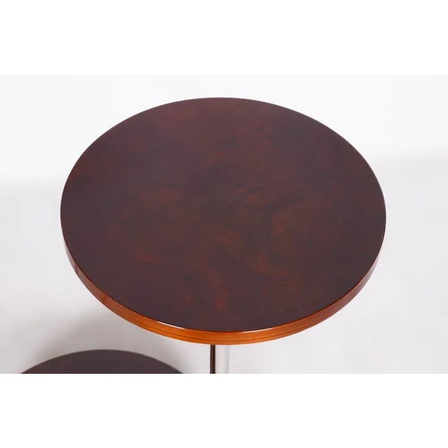 Bauhaus Floor Lamp in Walnut & Chrome, Czechia, 1930s, in Good conditions. Designed 1920 to 1949 European Plug (up to...