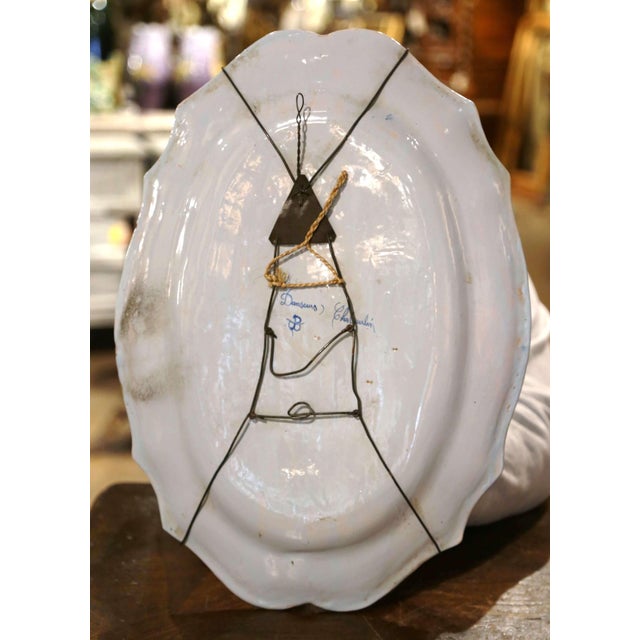 Pair 19th Century French Painted Faience Porquier Beau Quimper Wall Platters For Sale - Image 16 of 17