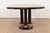 Drexel Heritage Modern Art Deco Walnut and Black Lacquered Double Pedestal Extension Dining Table, Newly Refinished For Sale - Image 12 of 14