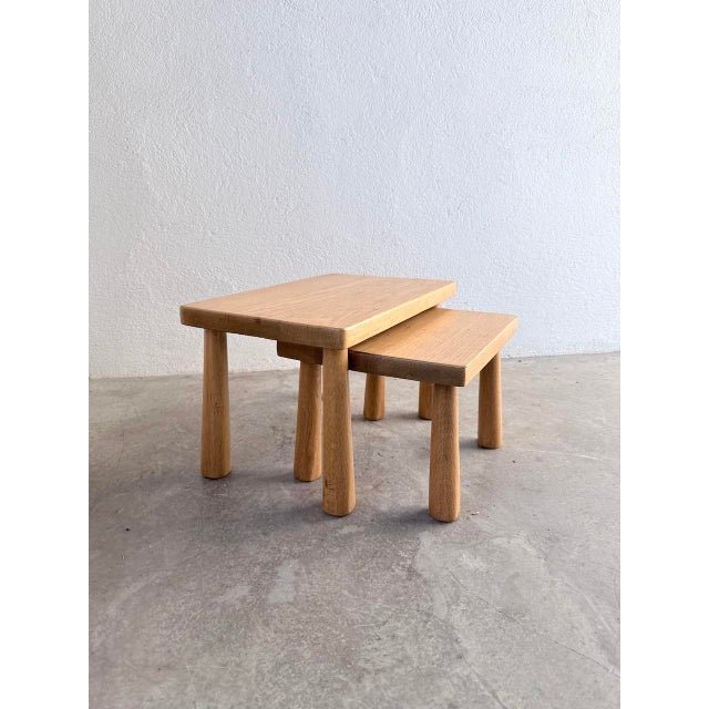Small Nesting Tables in Light Oak, 1950s, Set of 2 For Sale - Image 18 of 18