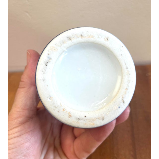 Chinoiserie Blue and White Vintage Brush Pot With Traditional Hands Painted Scenery For Sale - Image 9 of 9