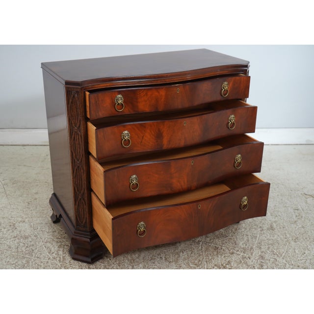 Traditional Hickory Chair Mahogany Serpentine Front Carved Chest For Sale - Image 3 of 17