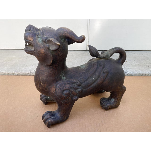 Late 20th Century Bronze Guardian Lion or Foo Dog For Sale - Image 5 of 14