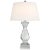 Chapman & Myers by Visual Comfort Signature Balustrade Table Lamp in Crystal with Linen Shade For Sale