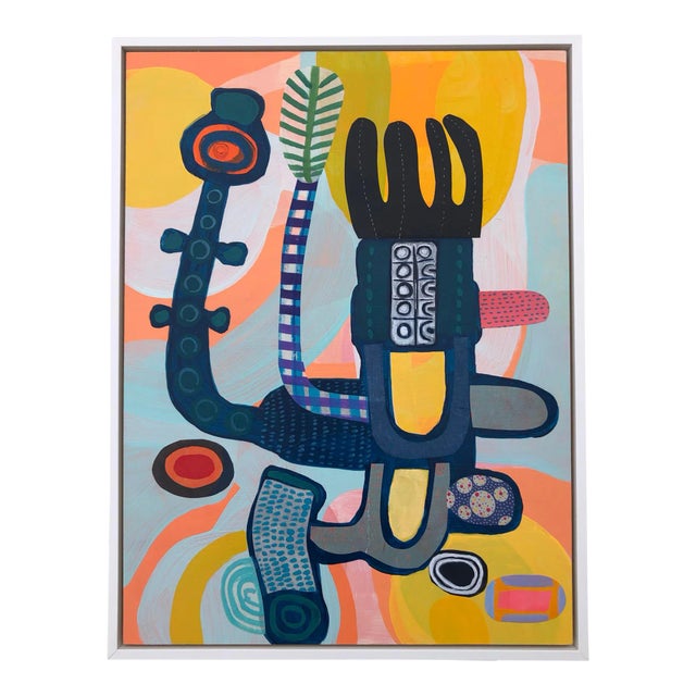 Mixed Media Collage Titled "Part Plant Part Machine" by Alex Ackerman, Framed For Sale