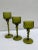 Cabin Midcentury Set of Three Green Glass Candleholders For Sale - Image 3 of 8