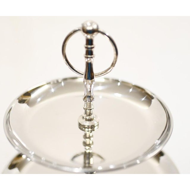 Silver Plate Cake Stand 3 Tiered Afternoon Tea For Sale - Image 11 of 13