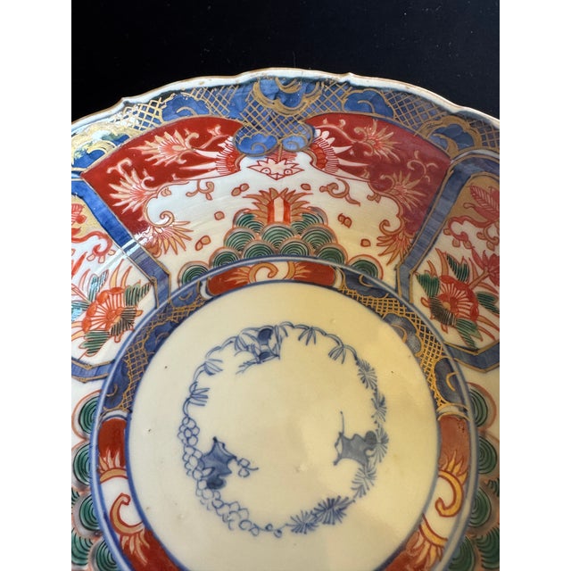 Japanese Antique Japanese Imari Porcelain Dish With Phoenix and Gilt, Late Edo / Early Meiji For Sale - Image 3 of 13