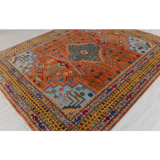 10x14Ft. Brunt Orange Persian Hand Knotted Wool Rugs For Sale - Image 9 of 18