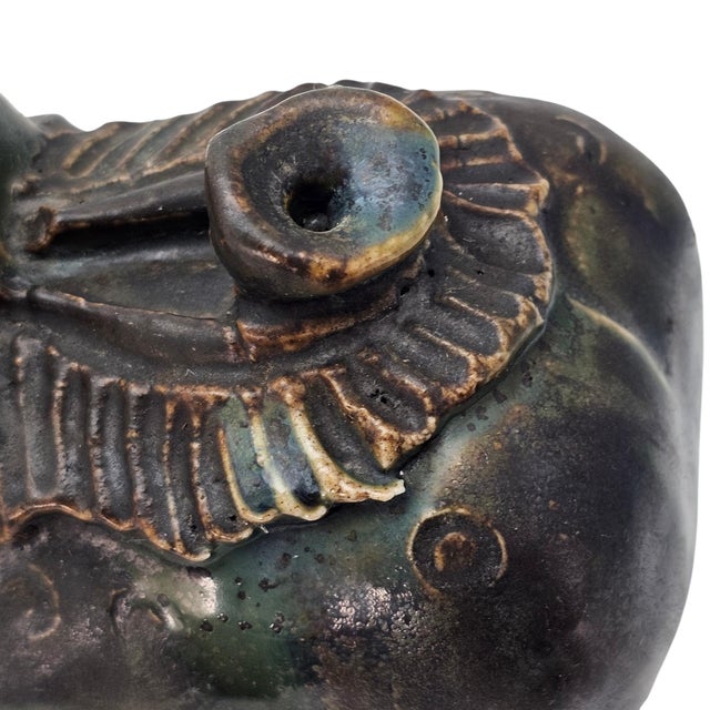 Chinese Sancai Style Drip Glaze Ceramic Horse Figure Ocarina 10.5" For Sale - Image 10 of 12