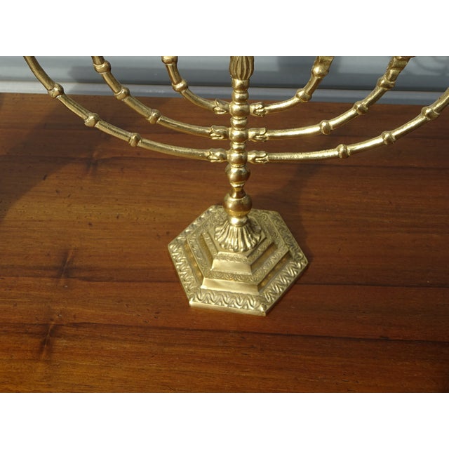 Gold Seven-Branch Candleholder in Gilded Brass by Wainberg, 1960s For Sale - Image 8 of 18