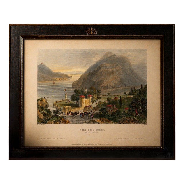 After Bartlett, Bosporus View with Beil-Gorod Fort, 1839, Steel Engraving For Sale