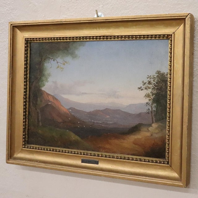 Panoramic View of Naples, Oil Painting on Canvas, 19th Century, Framed For Sale - Image 8 of 12