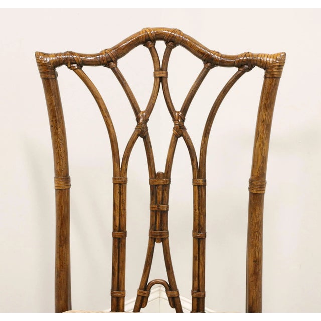 Henredon Faux Bamboo Chinese Chippendale High Back Armless Chair Chairish