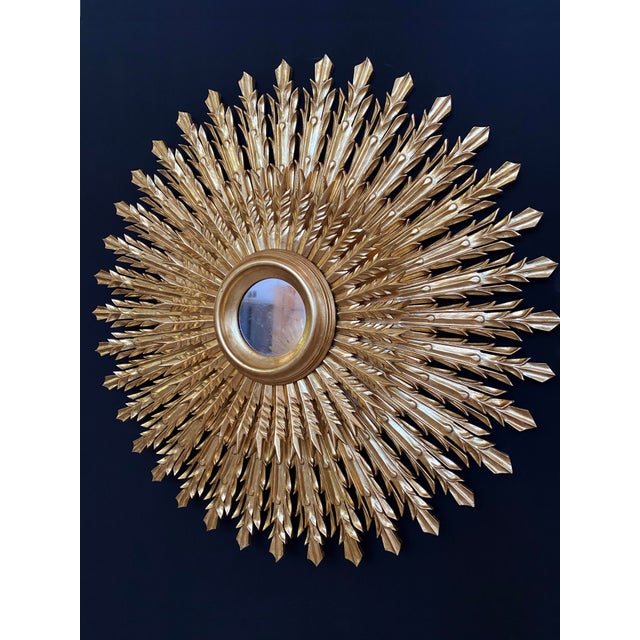 20th Century Carved Golden Mirror For Sale - Image 4 of 12