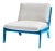 Portofino Outdoor Lounge Chair by the Drawing Room Atl - Handcrafted Mahogany in Premium Yacht Finish: Sea Blue - Modern Blue Outdoor Furniture For Sale