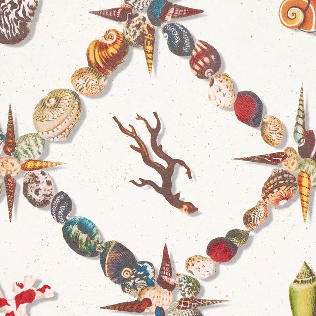 Traditional Sample - Schumacher Grotto Treillage Wallpaper, Multi on Ivory For Sale - Image 3 of 6