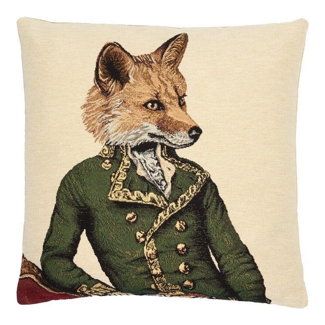 Master Fergus Fox Regular Cushion With Feather Filler - 46x46cm (18"x18") For Sale