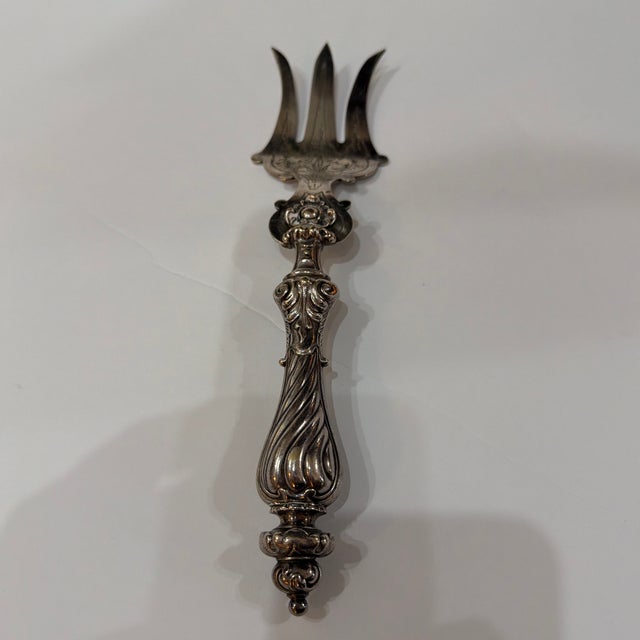 Silver Antique Set Silver Plated Serving Fish - 2 pcs For Sale - Image 8 of 9