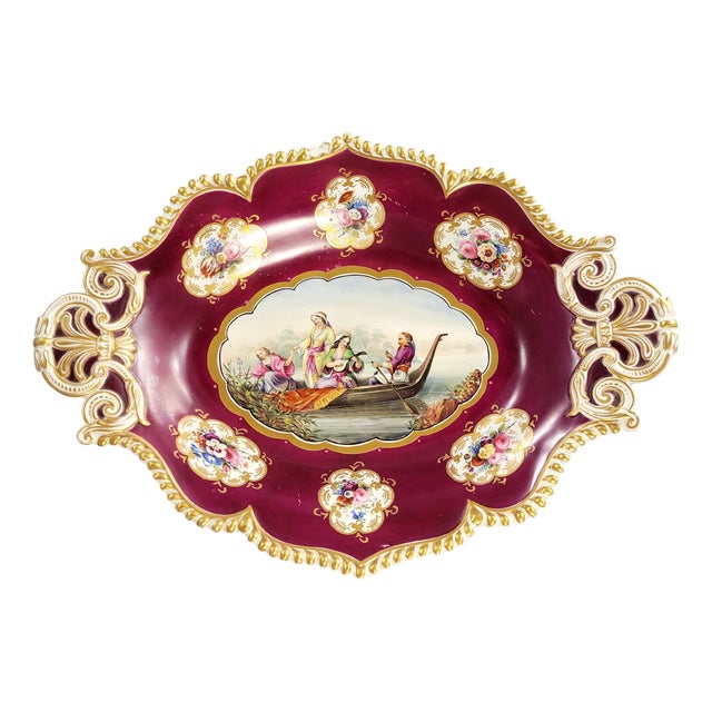 Presentation Dish with Twin Handles by Chamberlain's Worcester, 1820 For Sale