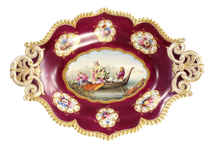 Presentation Dish with Twin Handles by Chamberlain's Worcester, 1820