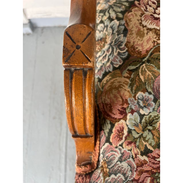 Late 19th Century Burl Wood Detailed Late 19th Century Eastlake Velvet Victorian Chair For Sale - Image 5 of 5