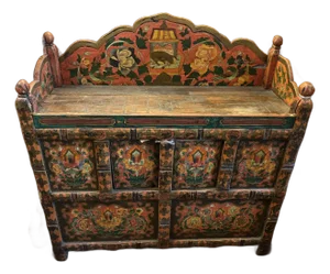 Mid 19th Century Tibetan Painted Shrine