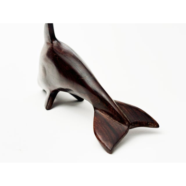 Chocolate Vintage Rosewood Fish Carving For Sale - Image 8 of 8