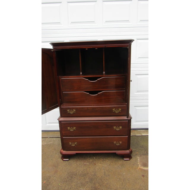 Ethan Allen 1980s Ethan Allen Armoire Wardrobe Cherry Chest Georgian Court For Sale - Image 4 of 7