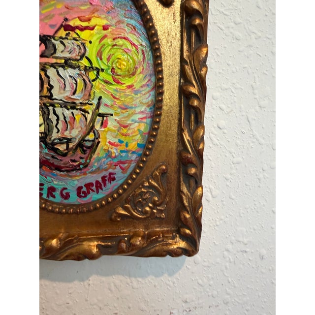 Serg Graff "Dawnstar" Seascape Acrylic Painting Sailing Ship Nautical Art For Sale In Jacksonville, FL - Image 6 of 9
