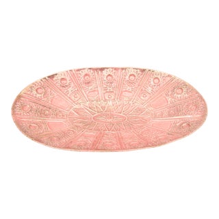 Vintage Ceramic Bowl in PInk With Gold, 1960's For Sale