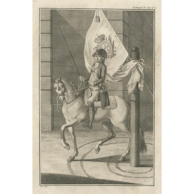 Robert Bénard, Portuguese Cavalry Officer with Royal Standard, 1790, Paper Engraving For Sale - Image 9 of 9