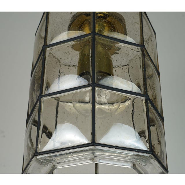 Vintage Hanging Lamp in Glass from Glashütte Limburg For Sale - Image 9 of 16