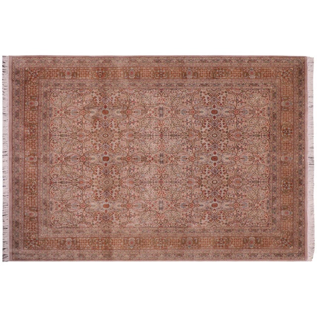 Gray Intricate Tabriz Pak-Persian Gray/Copper Wool Rug - 8'1'' X 10'3'' For Sale - Image 8 of 9