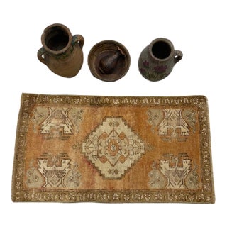 Oushak Handknotted Small Area Carpet For Sale
