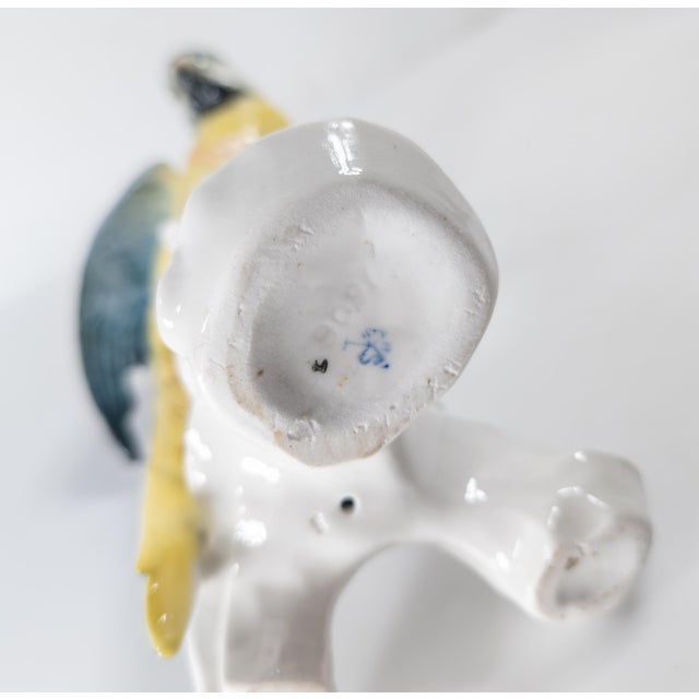 Early 20th Century German Porcelain Macaw Parrot Figure by Karl Ens For Sale - Image 10 of 10