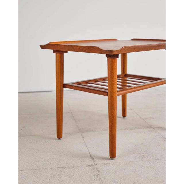 Coffee Table in Teak with Newspaper Shelf by Holger Georg Jensen for Kubus, Denmark, 1960s For Sale - Image 15 of 17