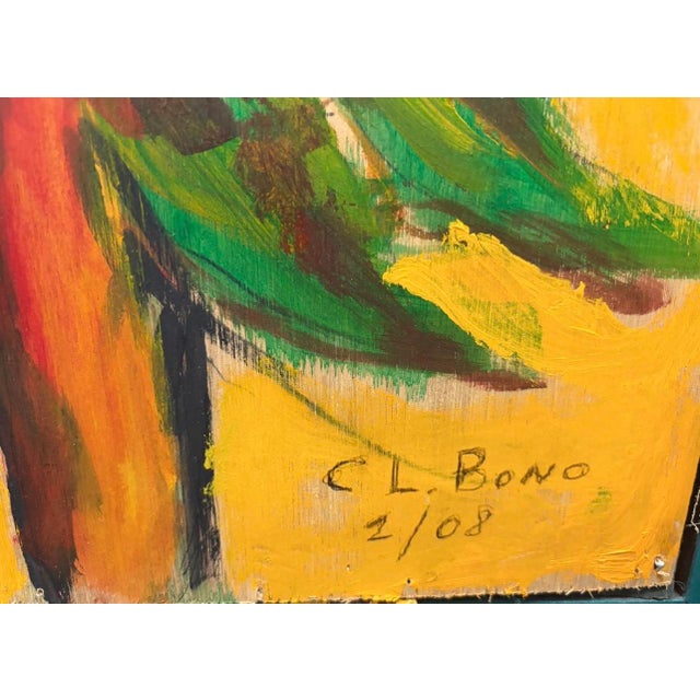 Abstract c.l. Bono Painted Wood Reversible Screen by Two Different Artists For Sale - Image 3 of 11