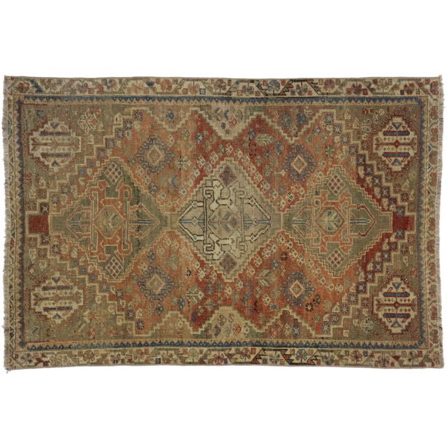 Antique Persian Shiraz Rug - 03'04 X 05'00 For Sale - Image 9 of 10