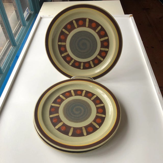 Midcentury Vera Cruz International Stoneware Dinner Plates S/3 For Sale In New York - Image 6 of 6