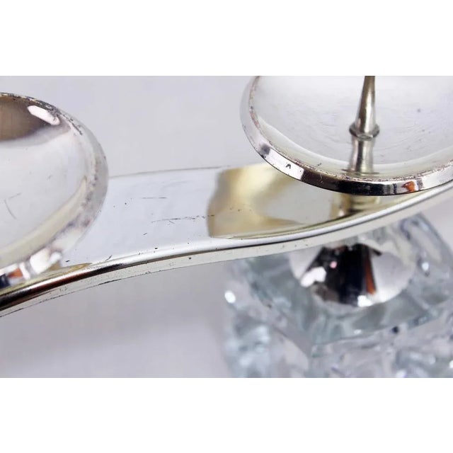 Candleholder in Glass and Silver Metal from Peill & Putzler, 1970s For Sale - Image 4 of 12