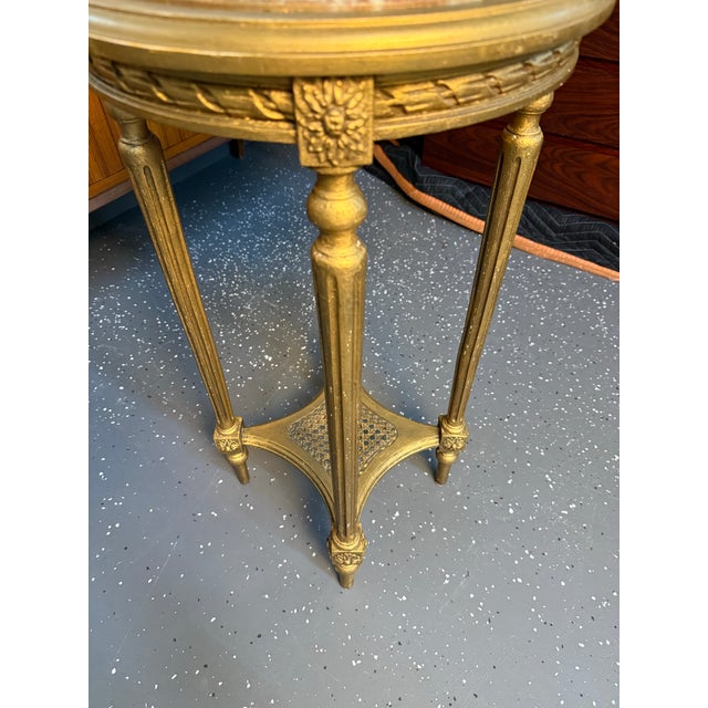 French Louis XVI Inset Marble Top Gilded Pedestal For Sale In Baton Rouge - Image 6 of 12